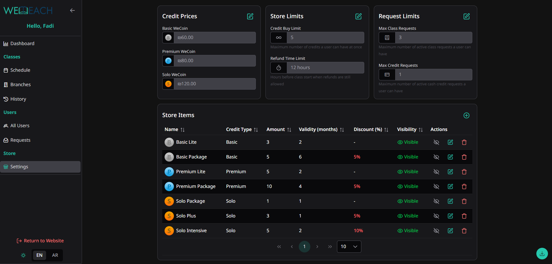 Admin Portal - Dark Mode